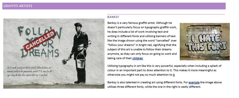 I then looked into famous graffiti artists and their work